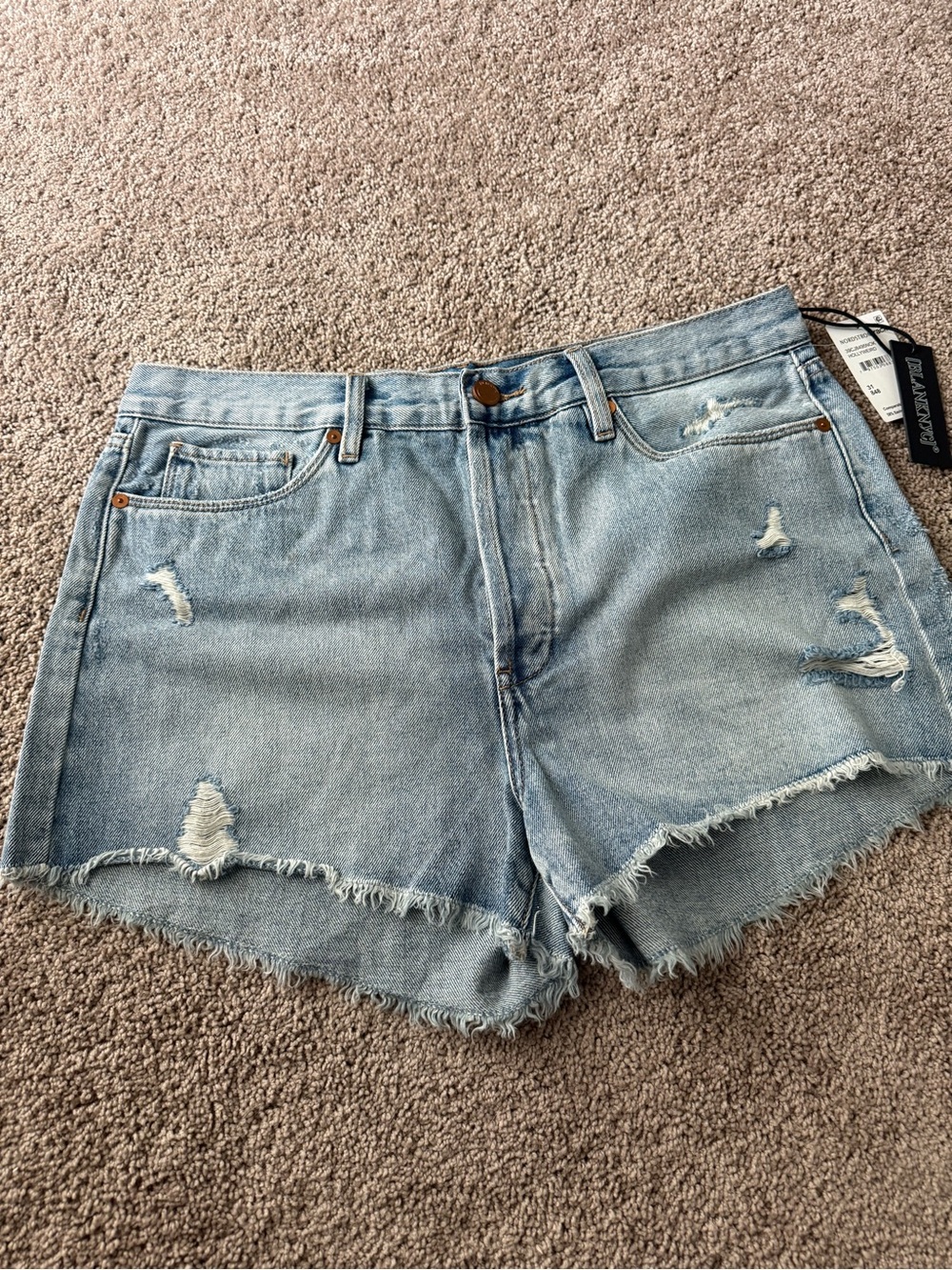 Light Blue Distressed Denim Shorts Blank NYC size 31 (12) NWT